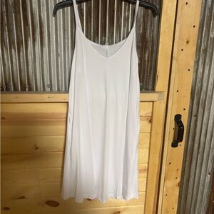 Amazon White Sleeveless V-Neck Slip Dress